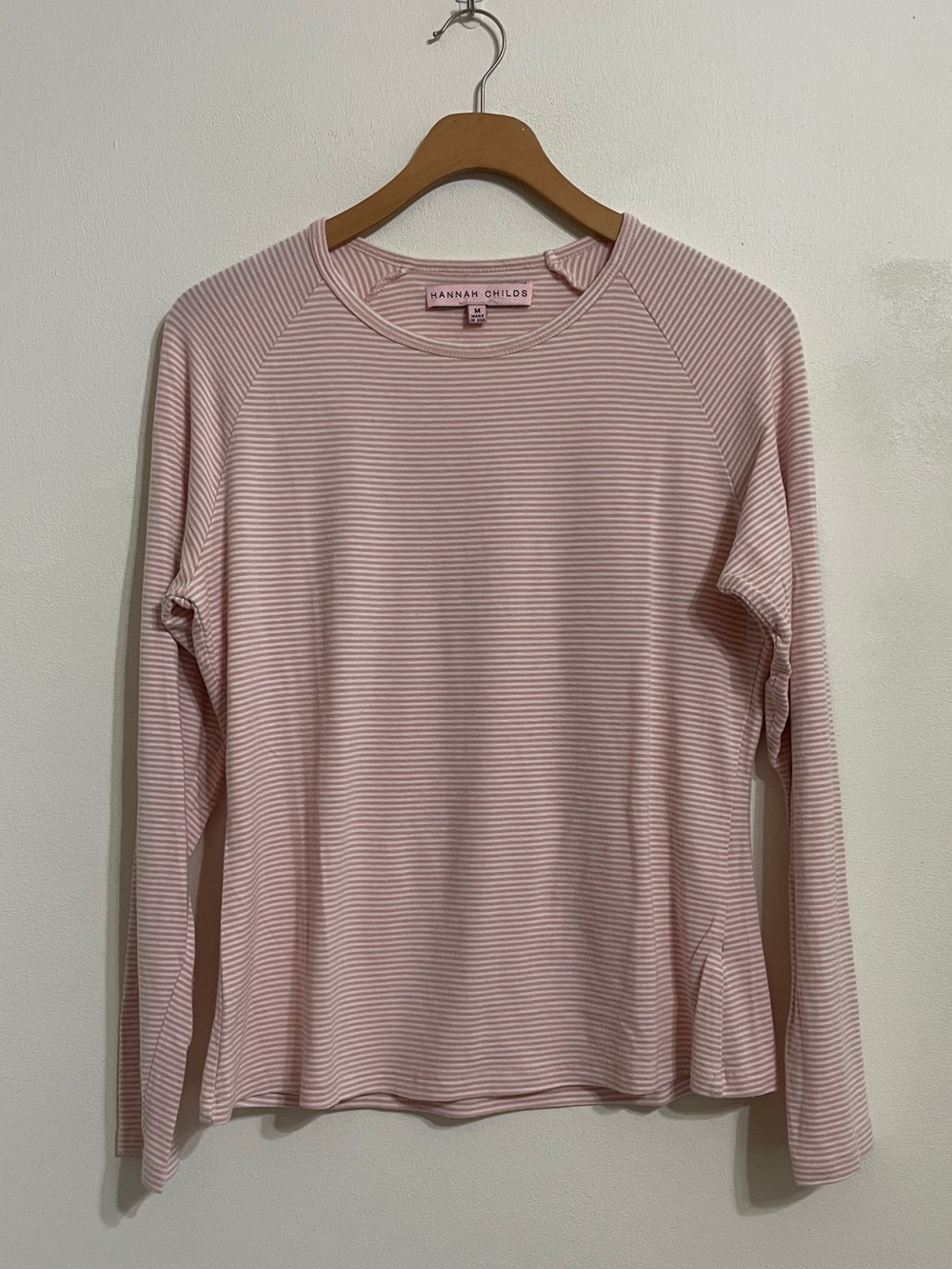 Hannah Childs Light Pink Striped Long Sleeve Tee